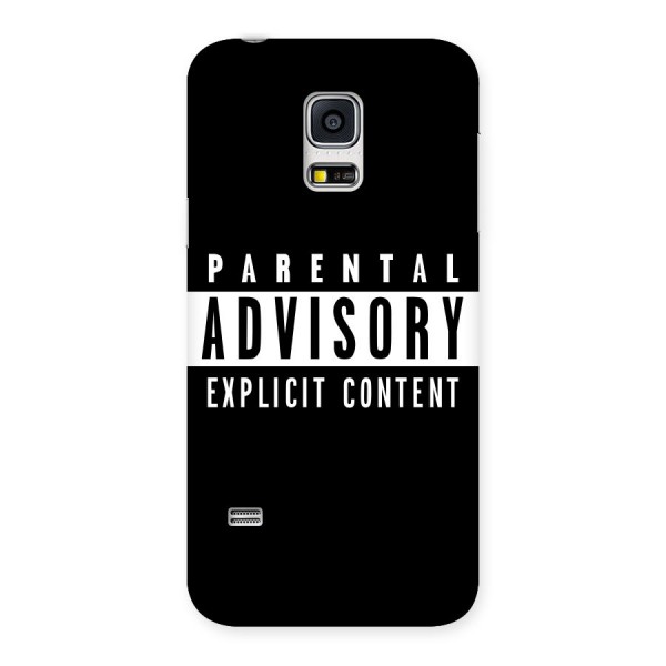 Parental Advisory Label Back Case for Galaxy S5 Mini