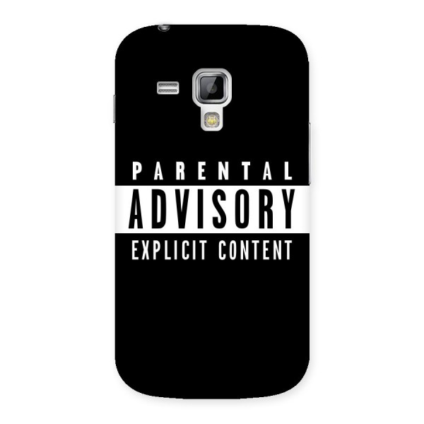 Parental Advisory Label Back Case for Galaxy S Duos