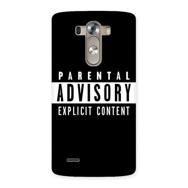 Parental Advisory Label Back Case for LG G3