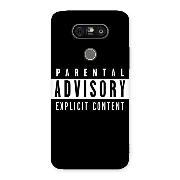 Parental Advisory Label Back Case for LG G5