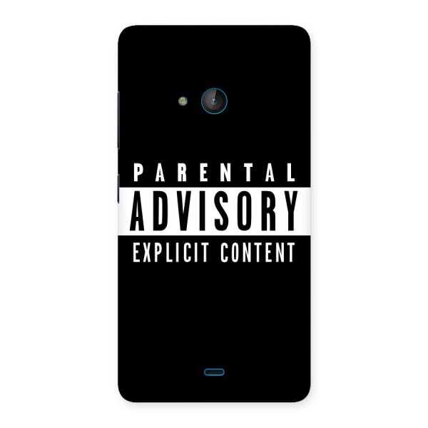 Parental Advisory Label Back Case for Lumia 540