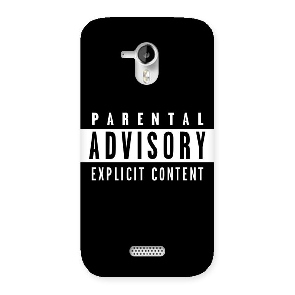 Parental Advisory Label Back Case for Micromax Canvas HD A116