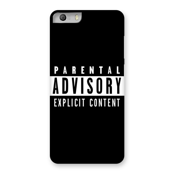Parental Advisory Label Back Case for Micromax Canvas Knight 2