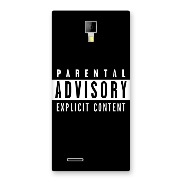 Parental Advisory Label Back Case for Micromax Canvas Xpress A99