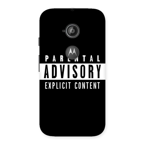 Parental Advisory Label Back Case for Moto E 2nd Gen
