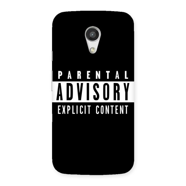 Parental Advisory Label Back Case for Moto G 2nd Gen