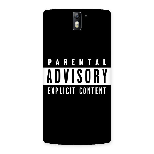 Parental Advisory Label Back Case for One Plus One