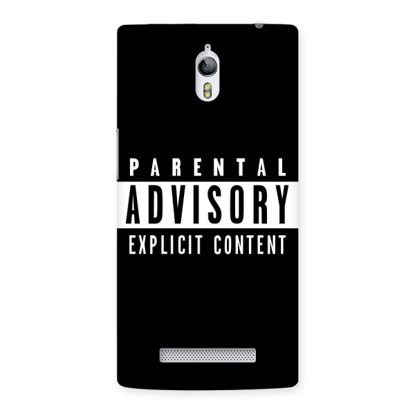 Parental Advisory Label Back Case for Oppo Find 7