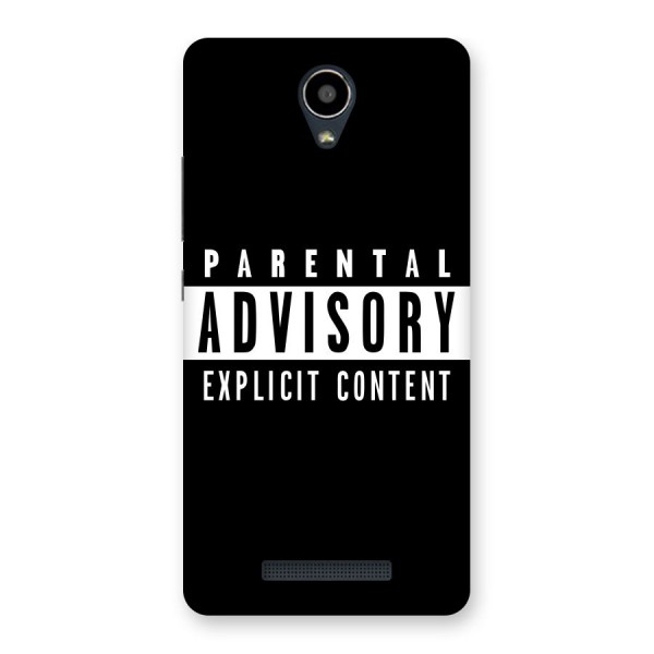 Parental Advisory Label Back Case for Redmi Note 2