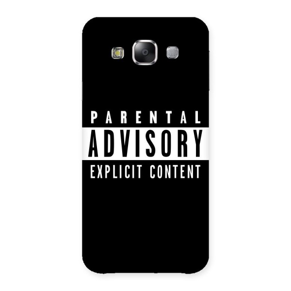 Parental Advisory Label Back Case for Samsung Galaxy E5
