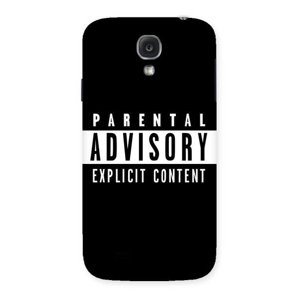 Parental Advisory Label Back Case for Samsung Galaxy S4