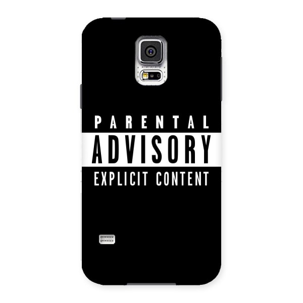 Parental Advisory Label Back Case for Samsung Galaxy S5