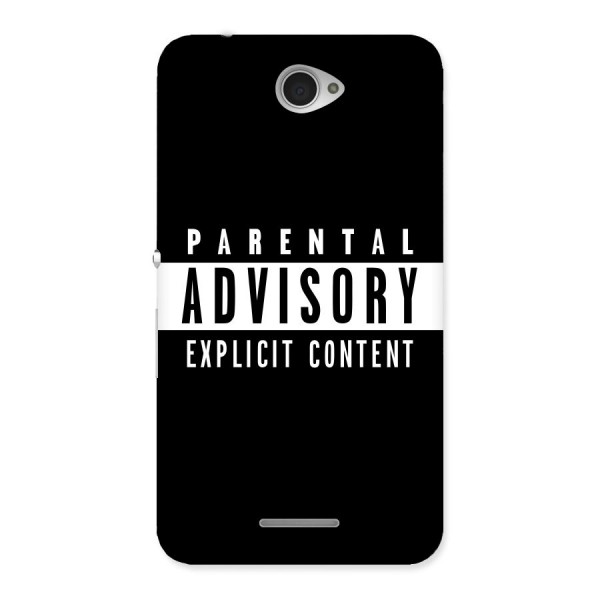 Parental Advisory Label Back Case for Sony Xperia E4