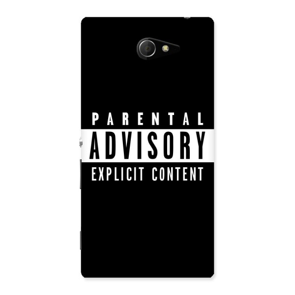 Parental Advisory Label Back Case for Sony Xperia M2