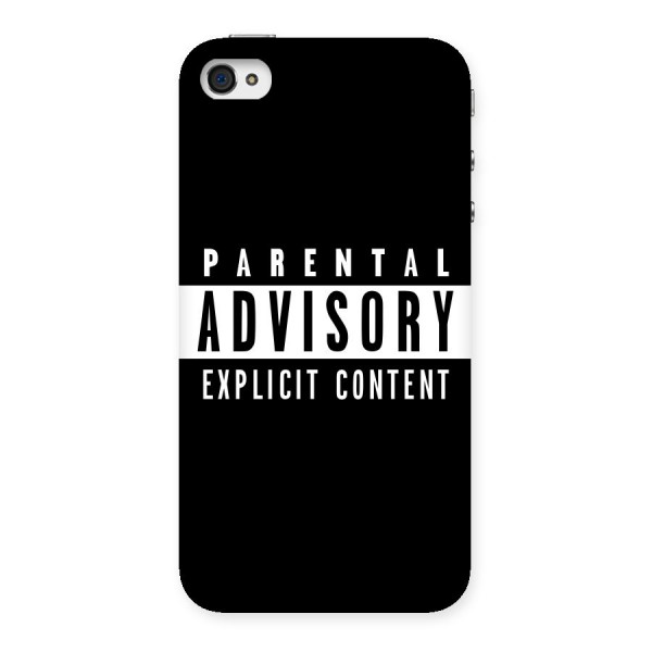 Parental Advisory Label Back Case for iPhone 4 4s