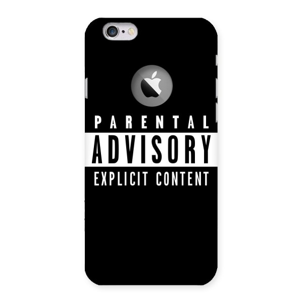Parental Advisory Label Back Case for iPhone 6 Logo Cut