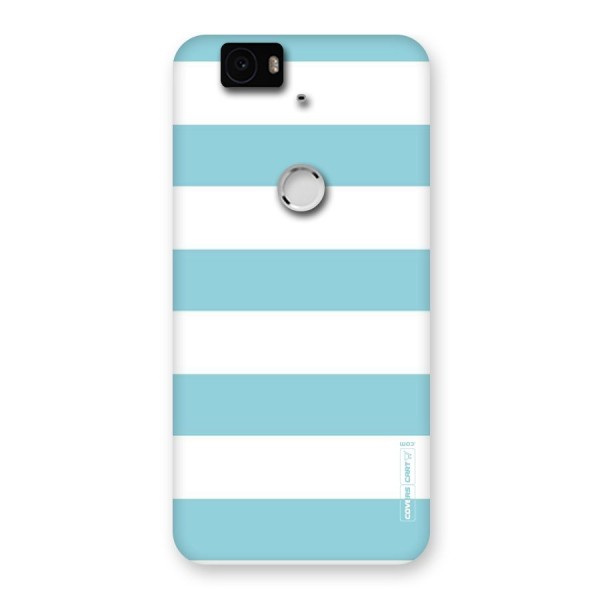 Pastel Blue White Stripes Back Case for Google Nexus-6P
