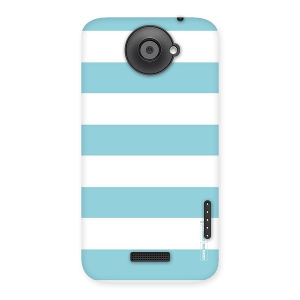 Pastel Blue White Stripes Back Case for HTC One X
