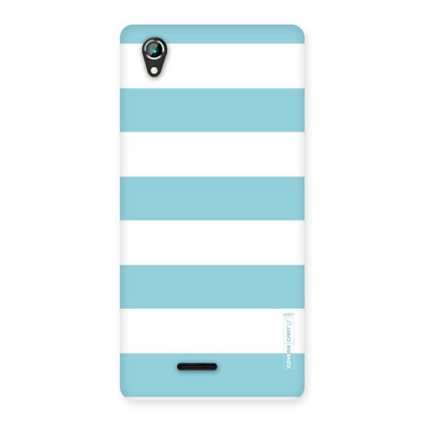 Pastel Blue White Stripes Back Case for Lava Iris 800