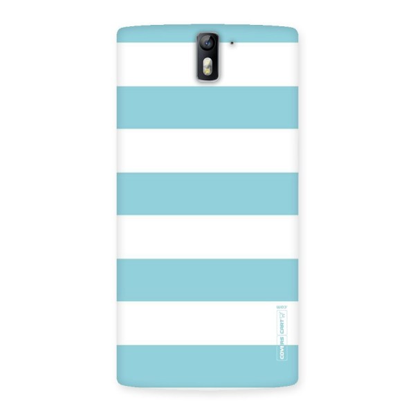 Pastel Blue White Stripes Back Case for One Plus One