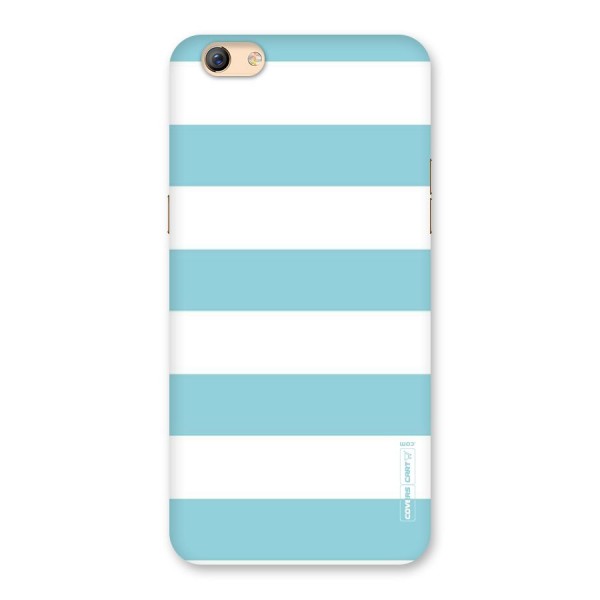 Pastel Blue White Stripes Back Case for Oppo F3 Plus
