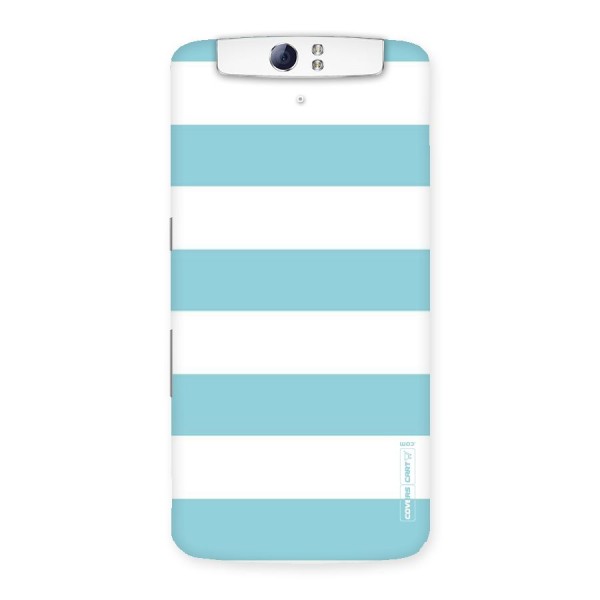 Pastel Blue White Stripes Back Case for Oppo N1