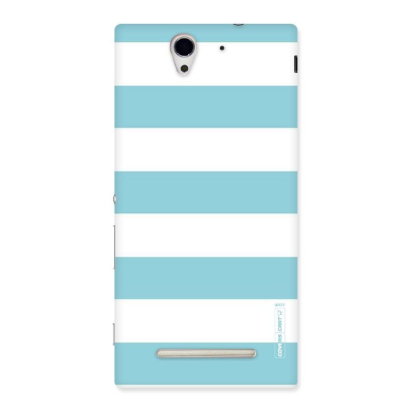 Pastel Blue White Stripes Back Case for Sony Xperia C3