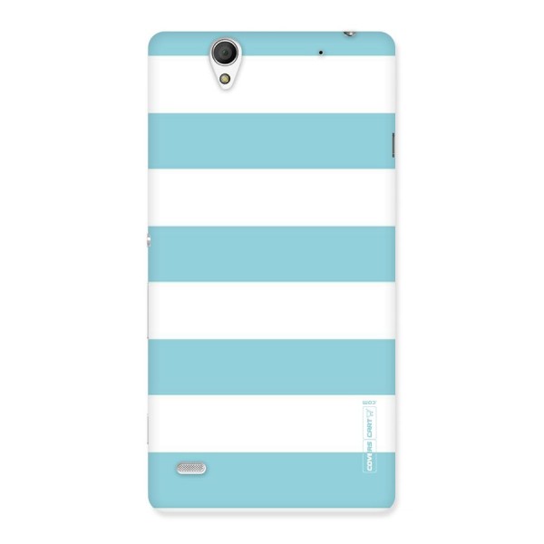 Pastel Blue White Stripes Back Case for Sony Xperia C4