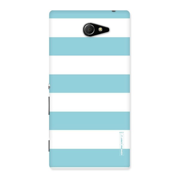 Pastel Blue White Stripes Back Case for Sony Xperia M2