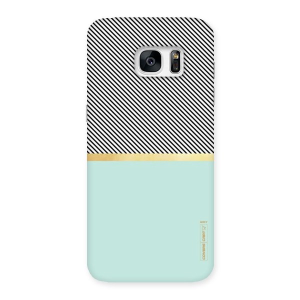 Pastel Green Base Stripes Back Case for Galaxy S7 Edge