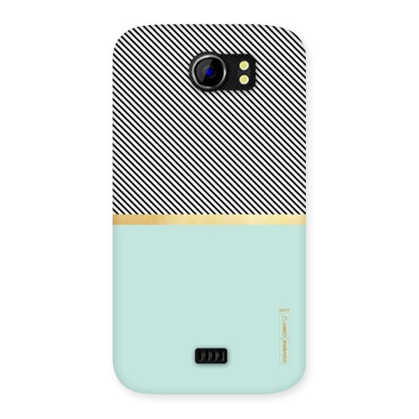 Pastel Green Base Stripes Back Case for Micromax Canvas 2 A110