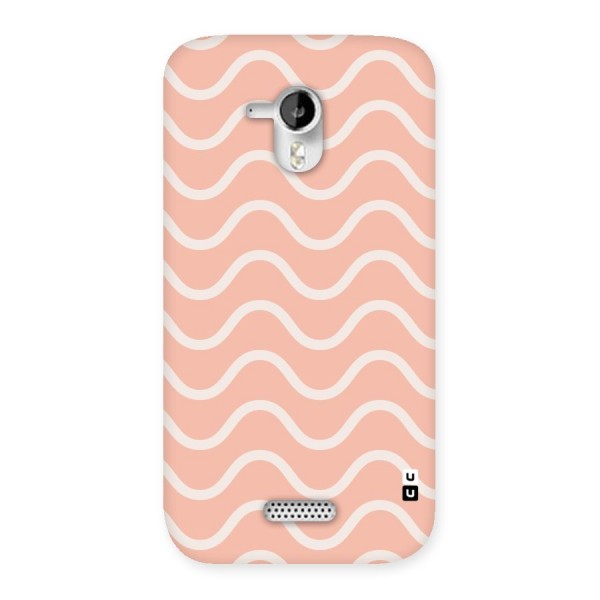 Pastel Peach Waves Back Case for Micromax Canvas HD A116