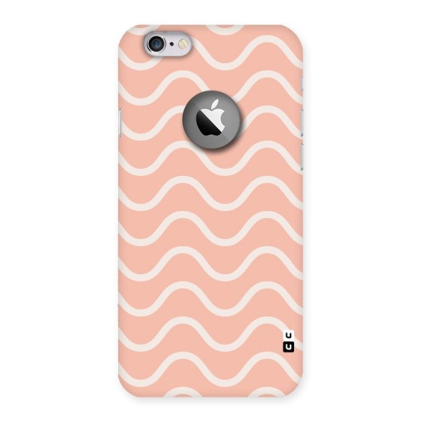 Pastel Peach Waves Back Case for iPhone 6 Logo Cut