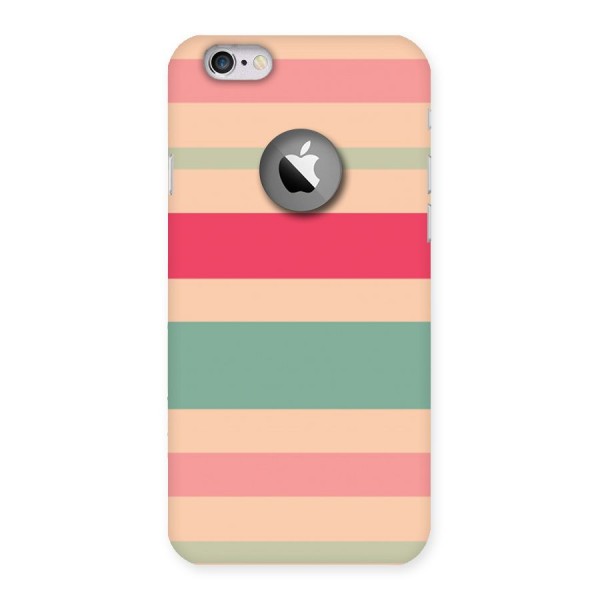 Pastel Stripes Vintage Back Case for iPhone 6 Logo Cut
