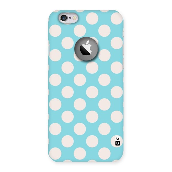 Pastel White Polka Dots Back Case for iPhone 6 Logo Cut