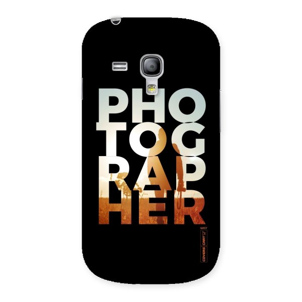 Photographer Typography Back Case for Galaxy S3 Mini