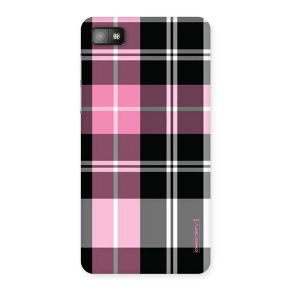 Pink Black Check Back Case for Blackberry Z10