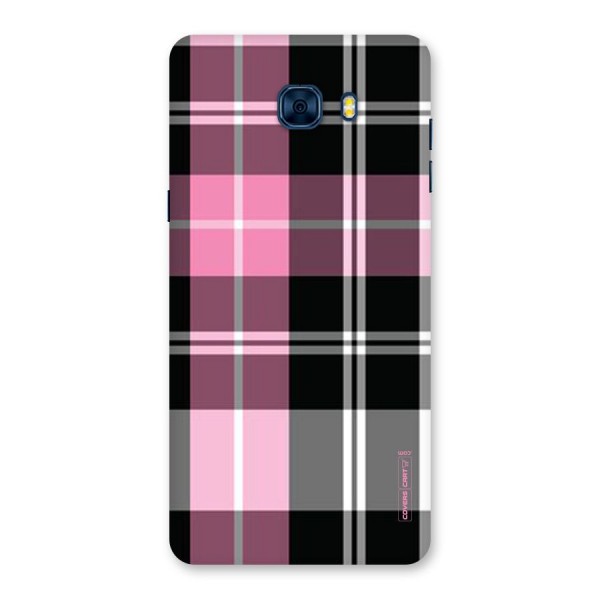 Pink Black Check Back Case for Galaxy C7 Pro
