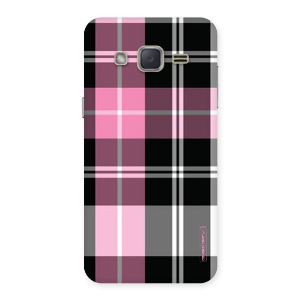 Pink Black Check Back Case for Galaxy J2