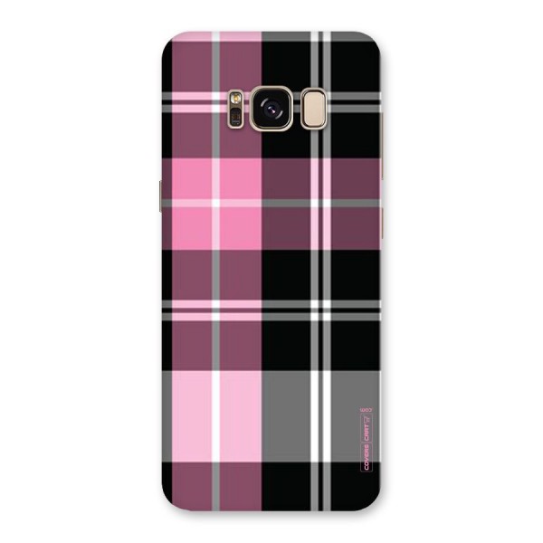 Pink Black Check Back Case for Galaxy S8