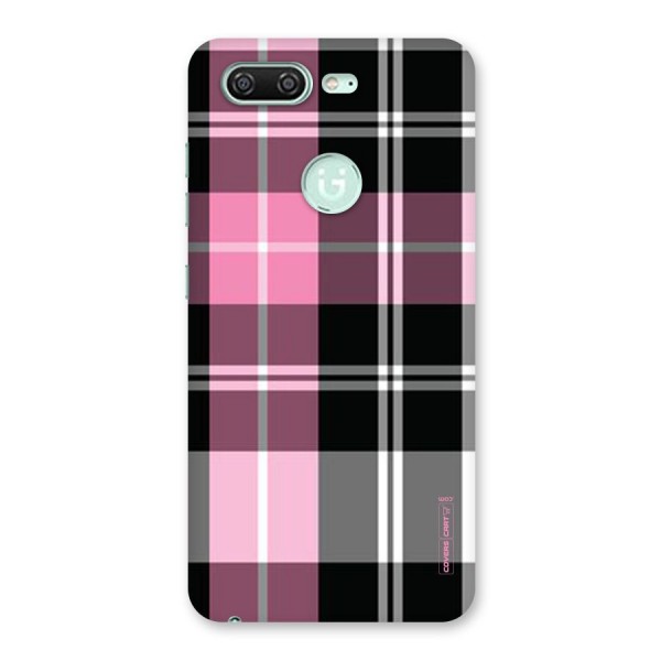 Pink Black Check Back Case for Gionee S10
