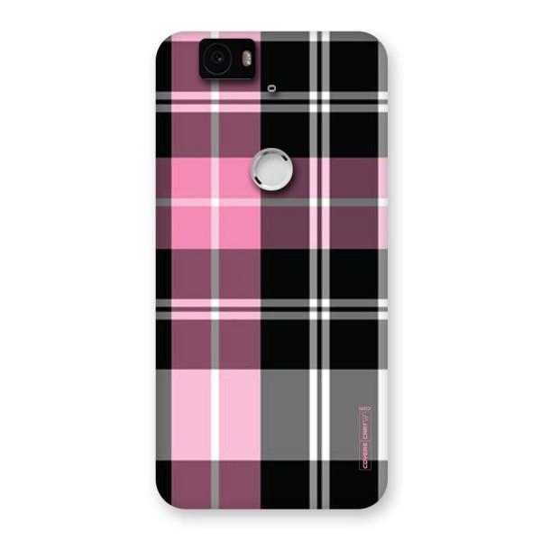 Pink Black Check Back Case for Google Nexus-6P