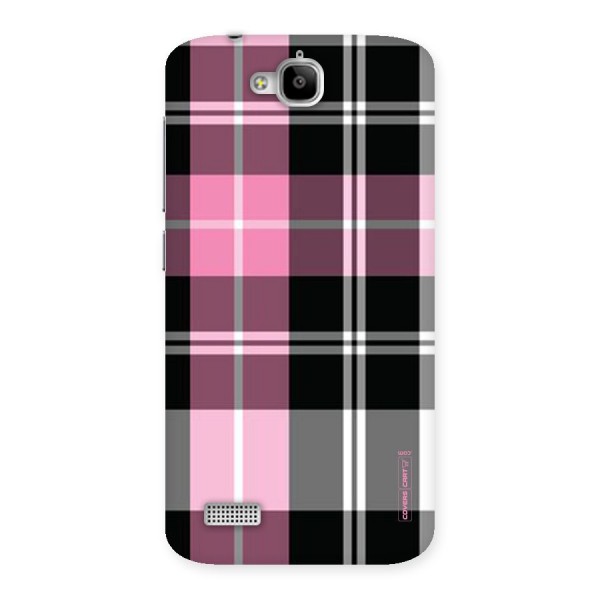 Pink Black Check Back Case for Honor Holly