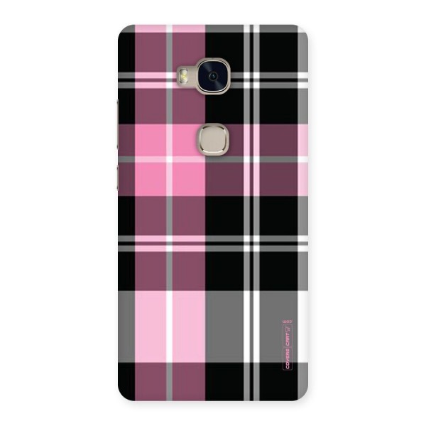 Pink Black Check Back Case for Huawei Honor 5X