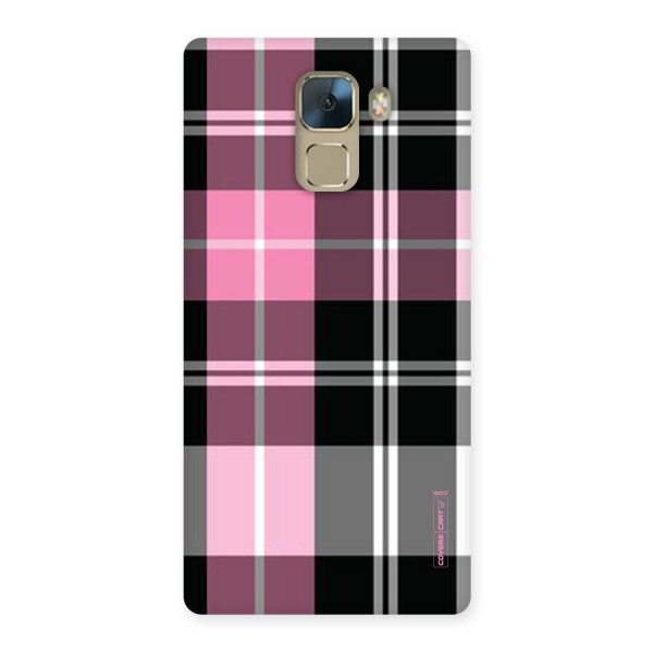 Pink Black Check Back Case for Huawei Honor 7