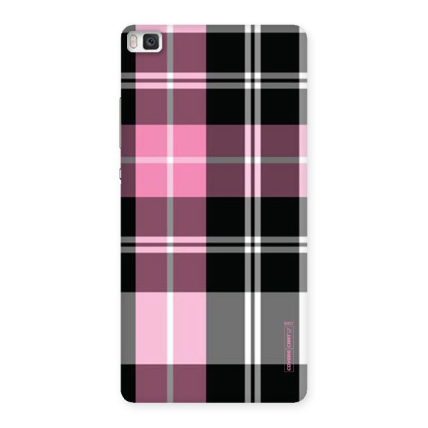 Pink Black Check Back Case for Huawei P8