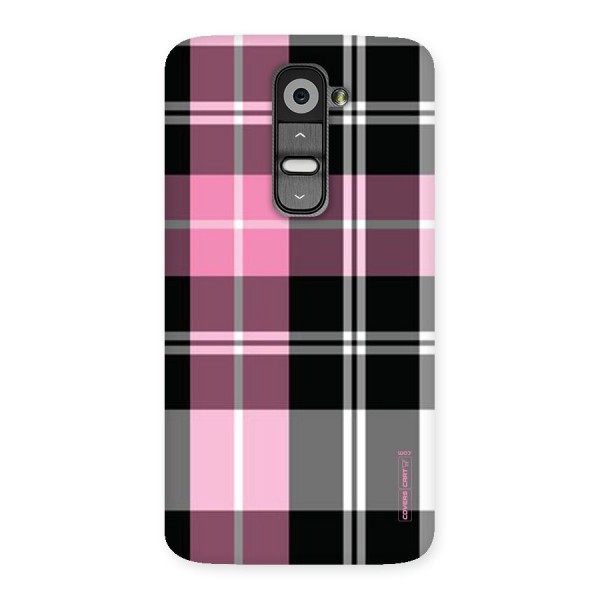 Pink Black Check Back Case for LG G2