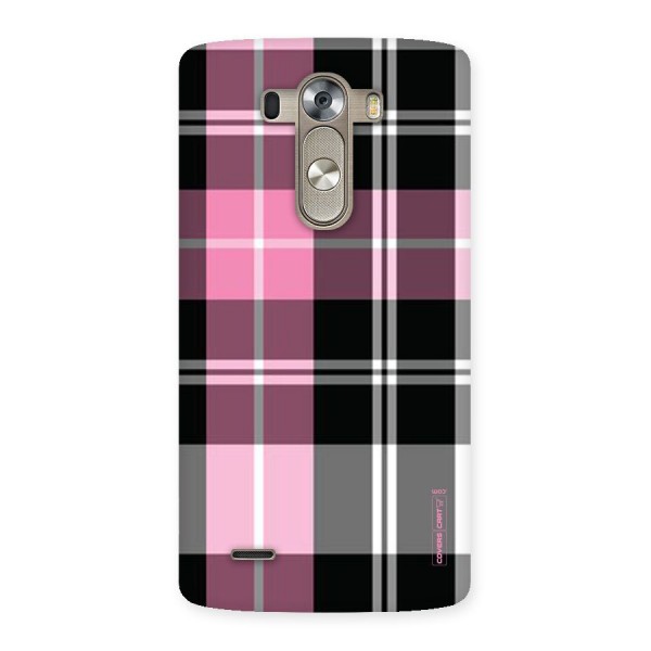 Pink Black Check Back Case for LG G3