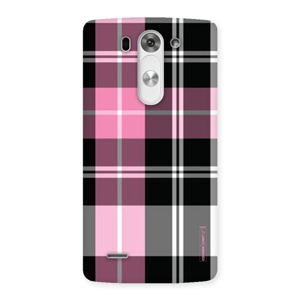 Pink Black Check Back Case for LG G3 Beat