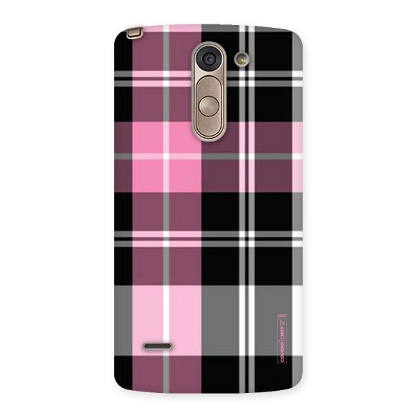 Pink Black Check Back Case for LG G3 Stylus